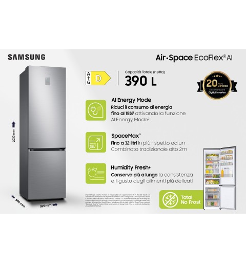 Samsung RB38C776DS9 réfrigérateur-congélateur Pose libre D Acier inoxydable