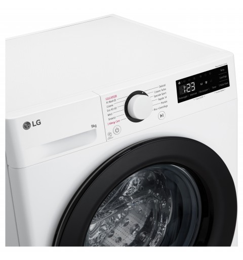 LG F4R3009NSWB Lavatrice 9kg AI DD, Classe A-10%, 1400 giri, Vapore, AI Wash