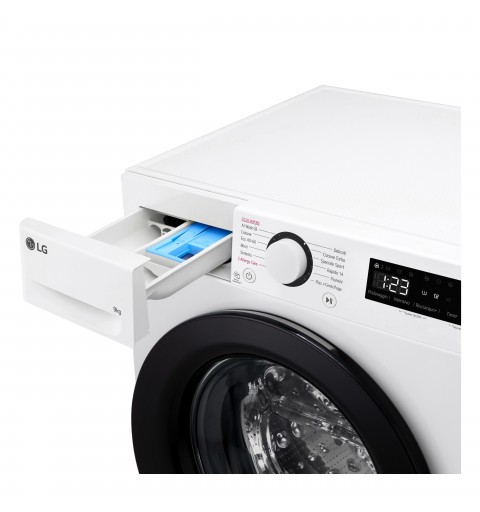 LG F4R3009NSWB Lavatrice 9kg AI DD, Classe A-10%, 1400 giri, Vapore, AI Wash