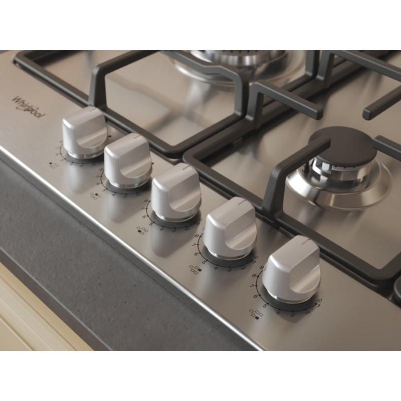 Whirlpool TGML 761 IX R Stainless steel Built-in 73 cm Gas 5 zone(s)