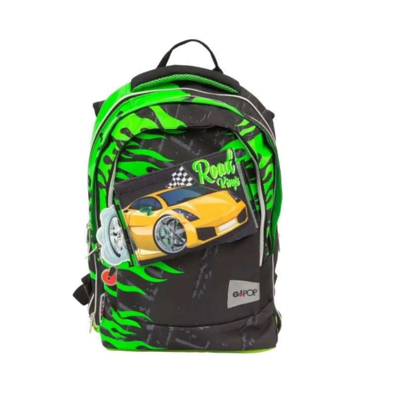 Carrefour 8056379146384 backpack School backpack Black, Green Fabric