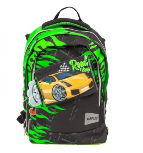 Carrefour 8056379146384 backpack School backpack Black, Green Fabric