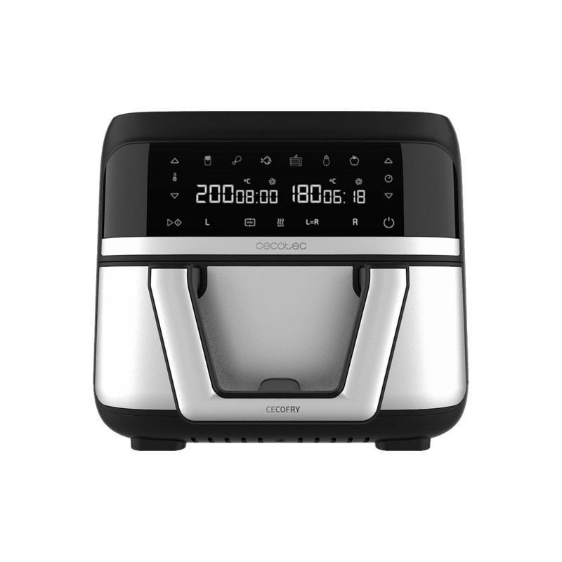 Cecotec Cecofry Dual 9000 Einzelbild 9 l Eigenständig 2850 W Heißluftfritteuse Schwarz, Edelstahl