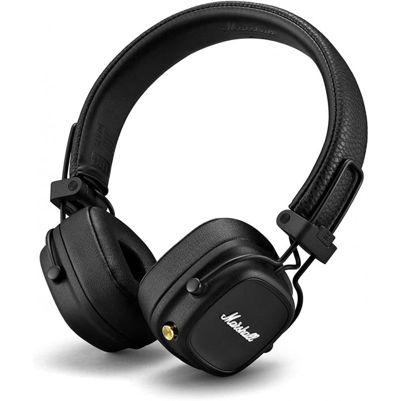 Marshall Major IV Cuffie On-Ear Pieghevoli, Auricolari Bluetooth, Nero, 80 ore di riproduzione, Major 4 Black