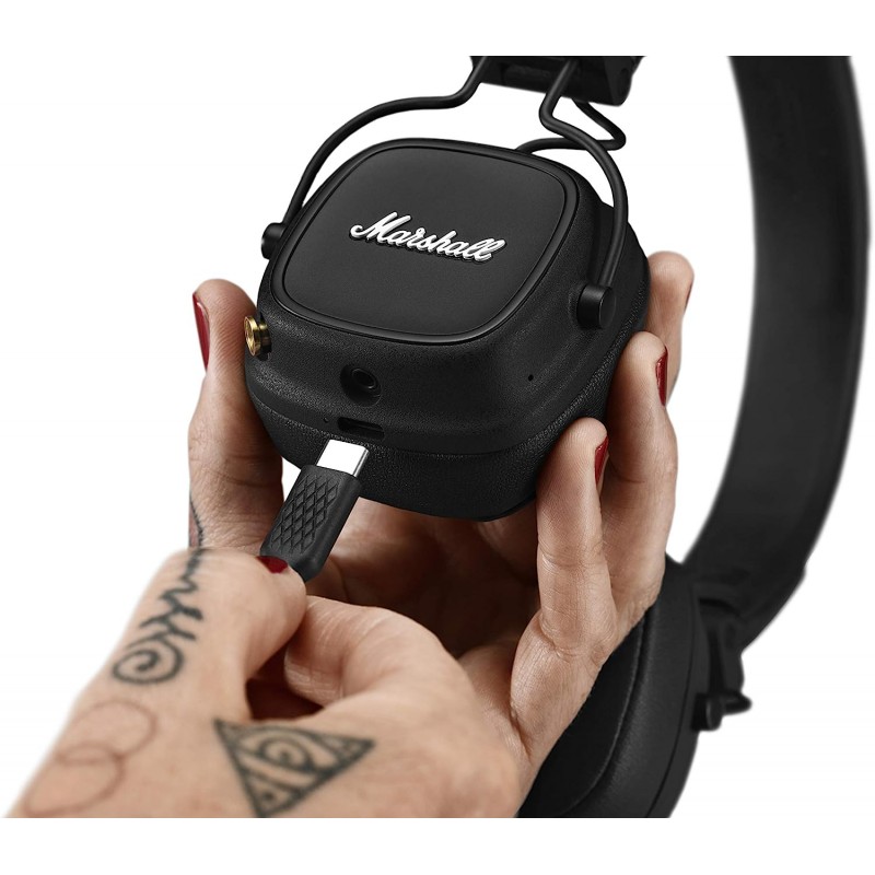 Marshall Major IV Cuffie Pieghevoli Bluetooth Black oltre 80 ore di ripr.