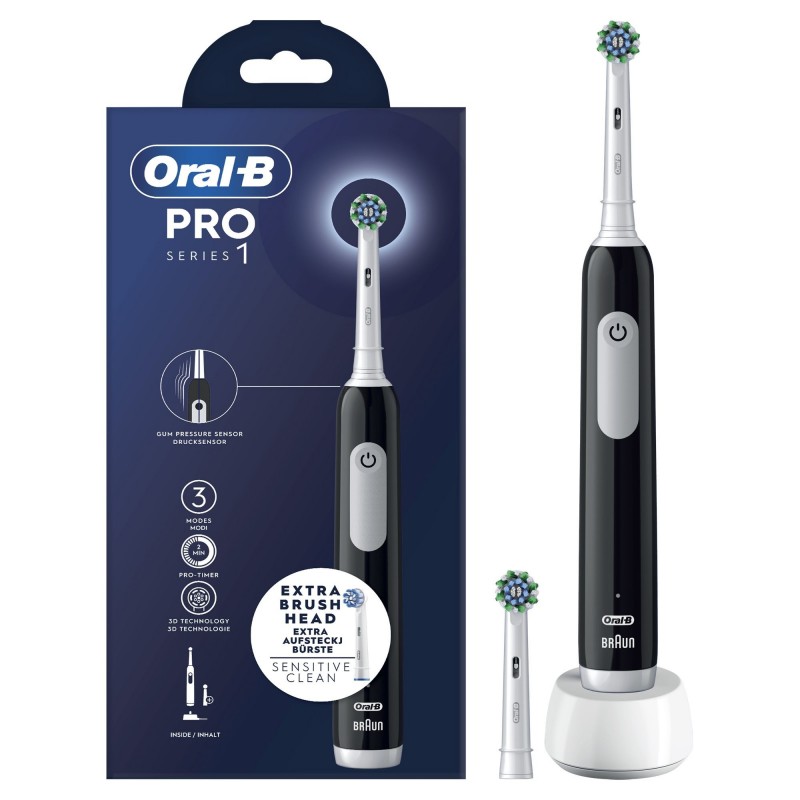 Oral-B Pro Series 1 Adulte Brosse à dents oscillante Noir, Blanc