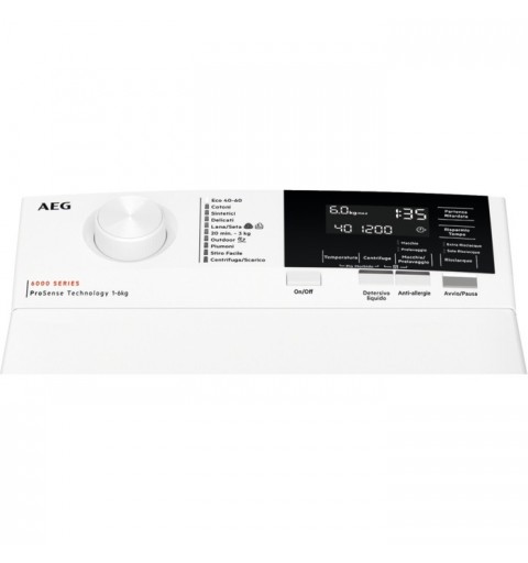 AEG LTR6G62D lavatrice Caricamento dall'alto 6 kg 1151 Giri min D Bianco