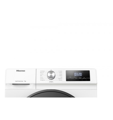 Hisense DHQA902U asciugatrice Libera installazione Caricamento frontale 9 kg A++ Bianco