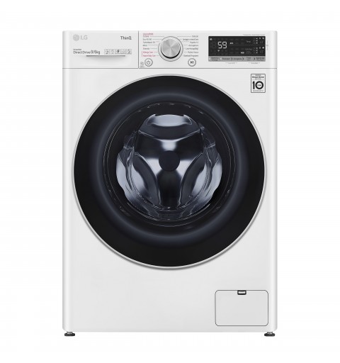 LG F4DV509H1EA machine à laver avec sèche linge Pose libre Charge avant Blanc E