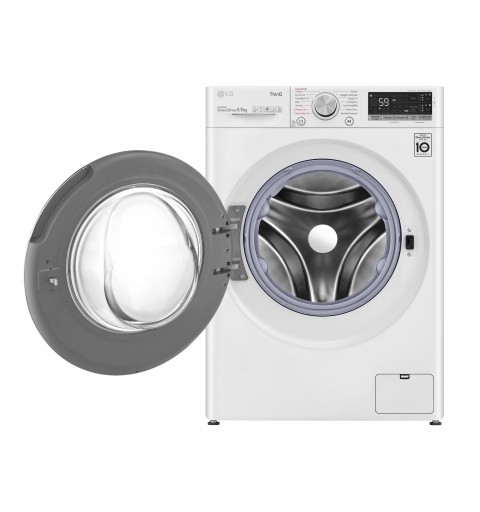 LG F4DV509H1EA machine à laver avec sèche linge Pose libre Charge avant Blanc E