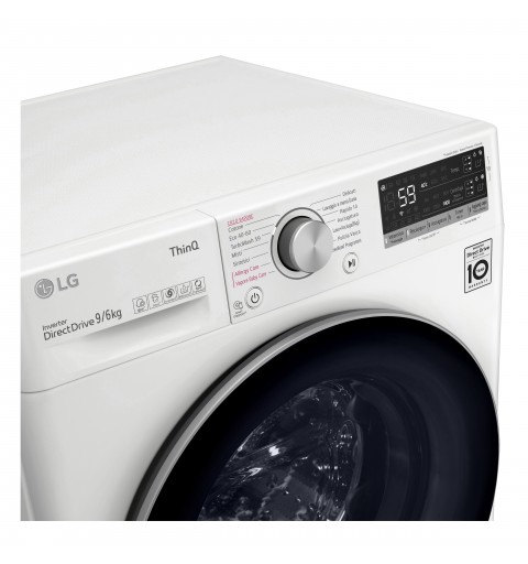 LG F4DV509H1EA machine à laver avec sèche linge Pose libre Charge avant Blanc E