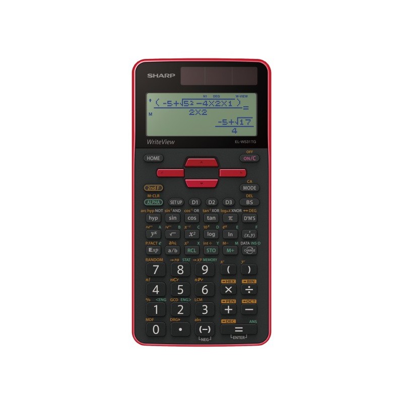 Sharp SH-ELW531TG calculatrice Poche Calculatrice à écran Noir, Rouge