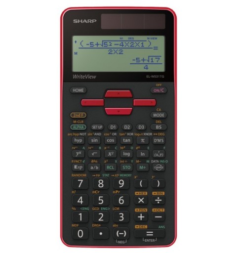 Sharp SH-ELW531TG calculatrice Poche Calculatrice à écran Noir, Rouge