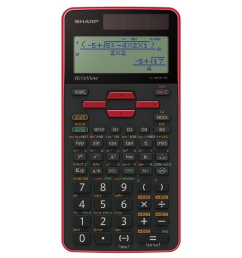 Sharp SH-ELW531TG Taschenrechner Tasche Display-Rechner Schwarz, Rot