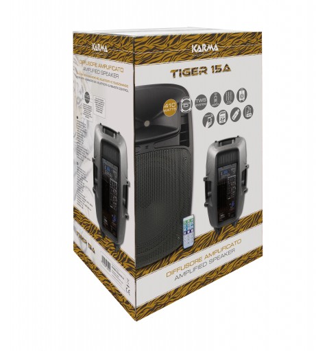 Karma Italiana Tiger 15A Sistema de megafonía independiente 205 W Negro