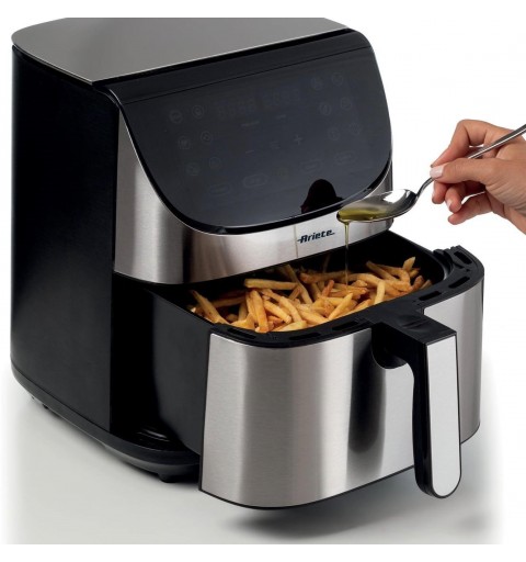 Ariete 4628 Airy Fryer Metal 7L, Friggitrice ad aria, 1800 W, Capacità 7L, Capacità di cottura 2,8kg, 12 programmi