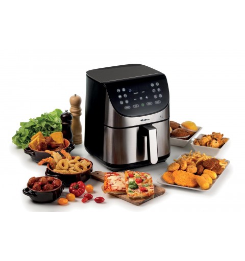 Ariete 4628 Airy Fryer Metal 7L, Friggitrice ad aria, 1800 W, Capacità 7L, Capacità di cottura 2,8kg, 12 programmi