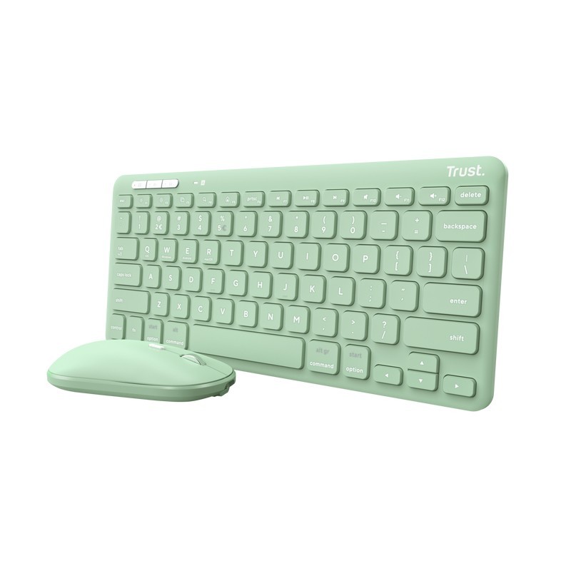 Trust Lyra keyboard Mouse included RF Wireless + Bluetooth QWERTY Italian Green