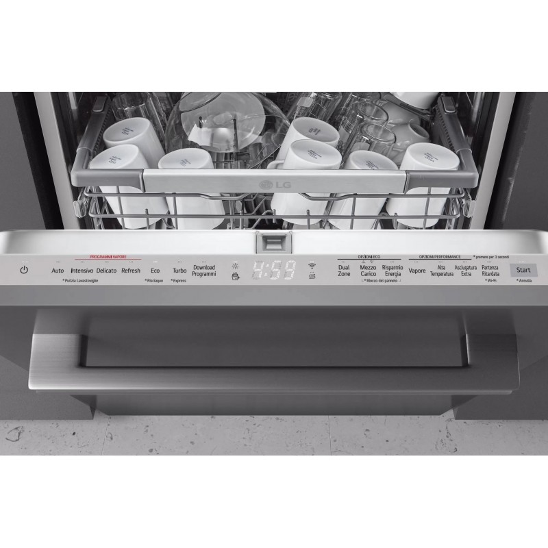 LG QuadWash DB475TXS Lavastoviglie a scomparsa totale Classe A 14 coperti Vapore Wi-Fi