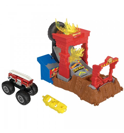 Hot Wheels Monster Trucks Arena Smashers 5-Alarm Crash Challenge Playset