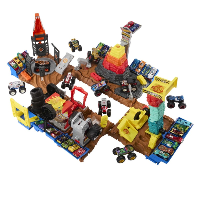 Hot Wheels Monster Trucks Arena Smashers 5-Alarm Crash Challenge Playset