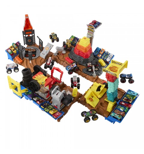 Hot Wheels Monster Trucks Arena Smashers 5-Alarm Crash Challenge Playset