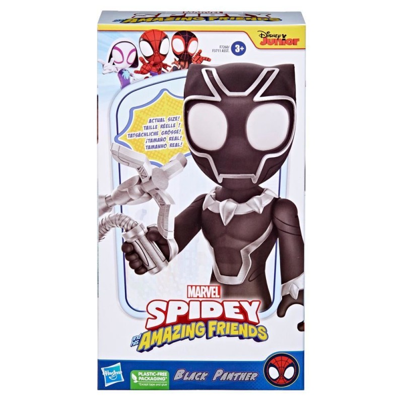 Marvel Spidey and His Amazing Friends Supersized Black Panther Action Figure, Preschool Superhero Toys