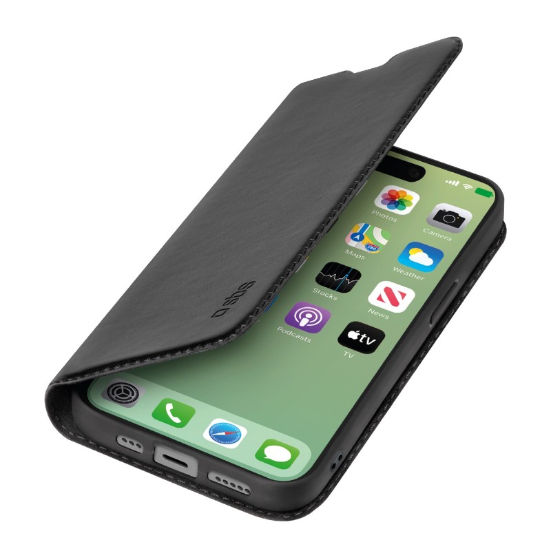 SBS TEBKLITEIP1567PK funda para teléfono móvil 17 cm (6.7") Funda cartera Negro