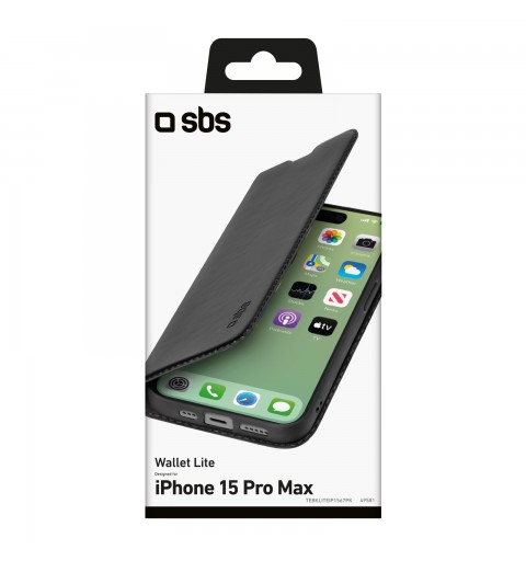 SBS TEBKLITEIP1567PK custodia per cellulare 17 cm (6.7") Custodia a borsellino Nero