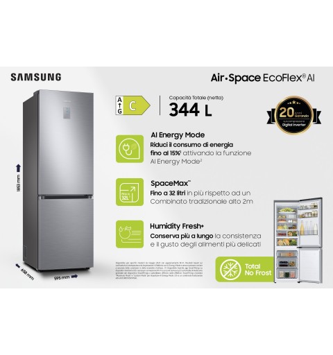 Samsung RB34C775CS9 EF fridge-freezer Freestanding 344 L C Stainless steel