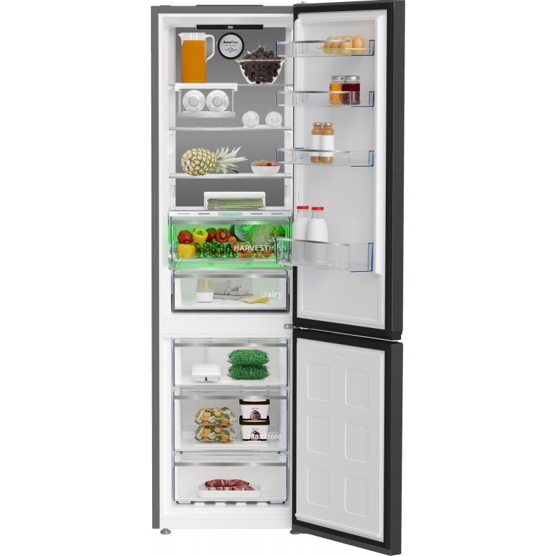 Beko B5RCNE406LXBRW frigorifero con congelatore Libera installazione 355 L C Nero, Stainless steel