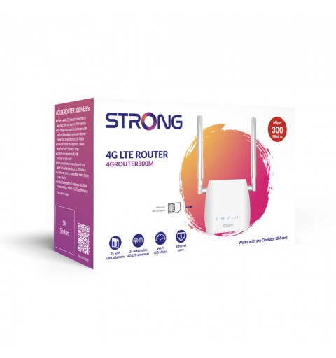 Strong 300M router inalámbrico Ethernet rápido Banda única (2,4 GHz) 4G Blanco