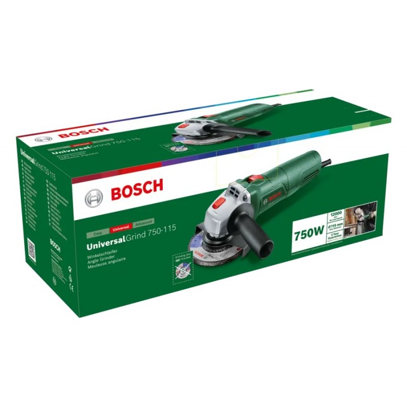 Bosch UniversalGrind 750-115 smerigliatrice angolare 11,5 cm 12000 Giri min 750 W 1,8 kg