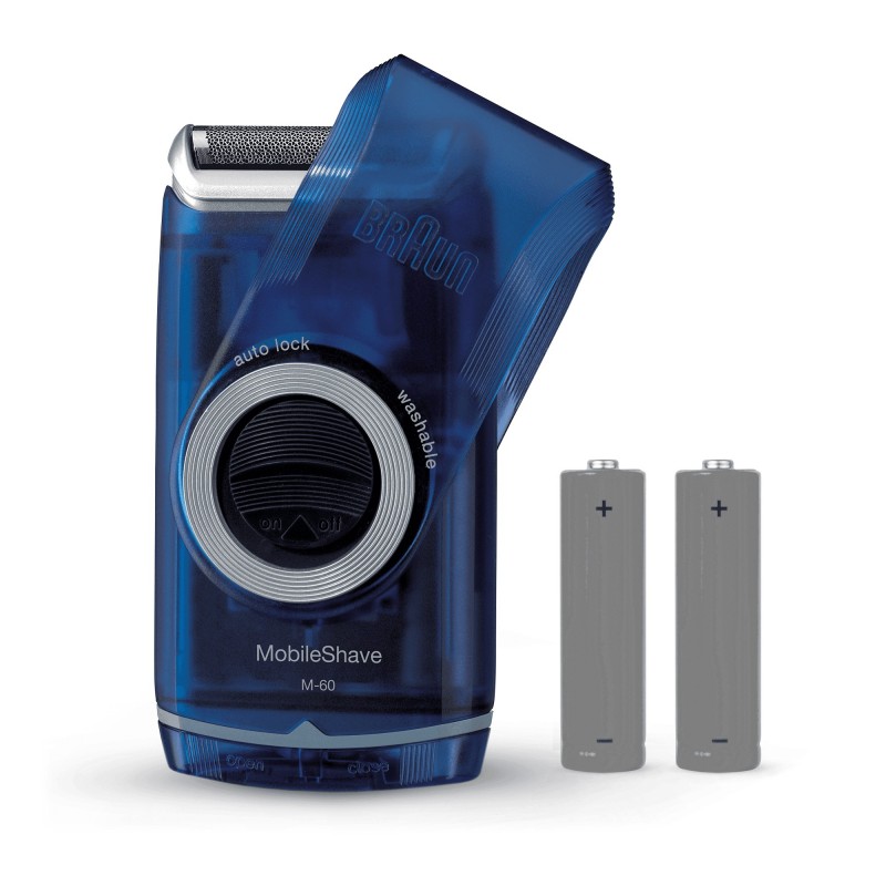 Braun PocketGo M60b Rasoir à grille Noir, Bleu