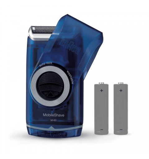 Braun PocketGo M60b Rasoir à grille Noir, Bleu