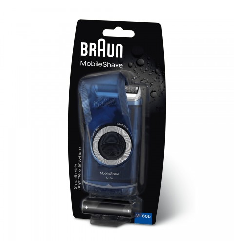 Braun PocketGo M60b Rasoir à grille Noir, Bleu