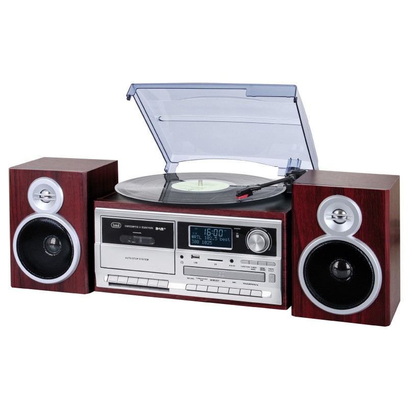 Trevi TT 1072 DAB Tourne-disque à entraînement direct Bois Semi-automatique