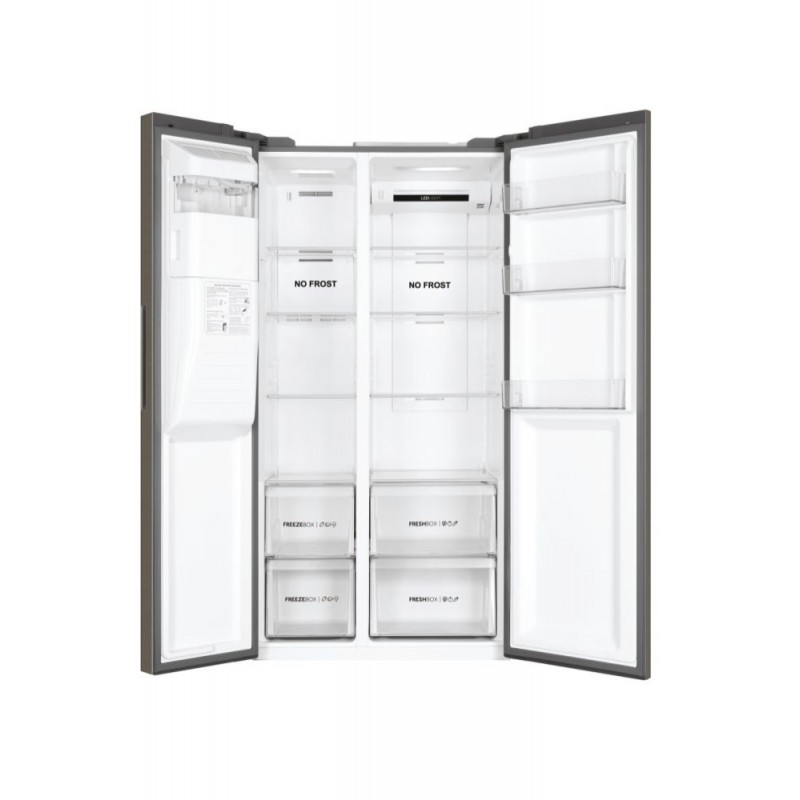 Haier SBS 90 Serie 3 HSR3918FIMP nevera puerta lado a lado Independiente 515 L F Gris