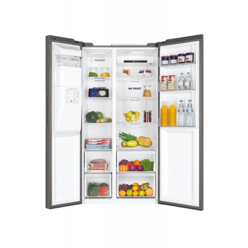 Haier SBS 90 Serie 3 HSR3918FIMP nevera puerta lado a lado Independiente 515 L F Gris