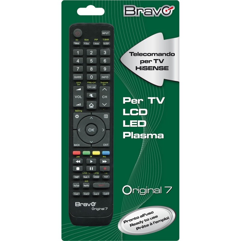 Bravo Original 7 mando a distancia IR inalámbrico TV Botones