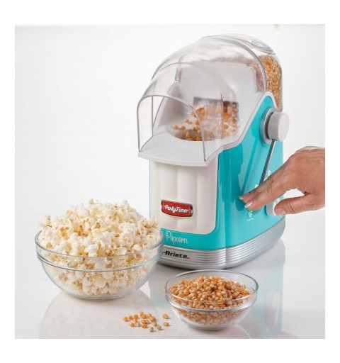 Ariete 2958 Pop Corn Maker Party Time, Macchina per pop corn con leva, 1100 Watt, Capacità 600 g, Cottura ad aria calda senza