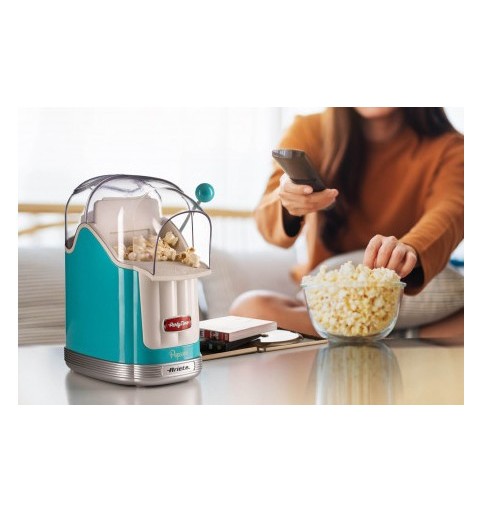 Ariete 2958 Pop Corn Maker Party Time, Macchina per pop corn con leva, 1100 Watt, Capacità 600 g, Cottura ad aria calda senza