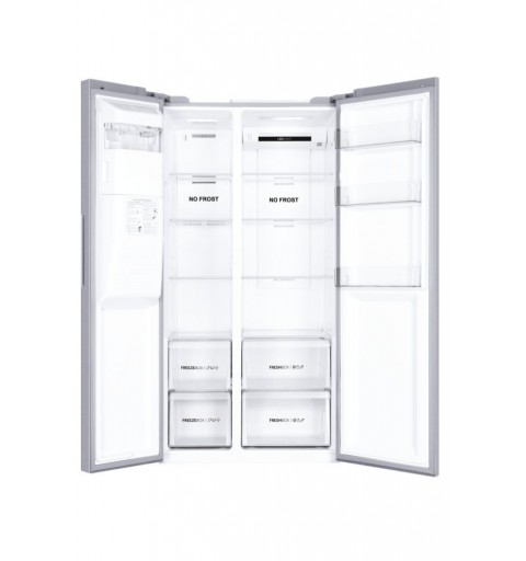 Haier SBS 90 Serie 3 HSR3918FIPG side-by-side refrigerator Freestanding 515 L F Silver