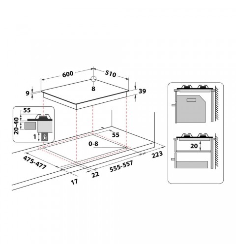 Hotpoint PCN 642 IX HAR Acero inoxidable Integrado 59 cm Encimera de gas 4 zona(s)