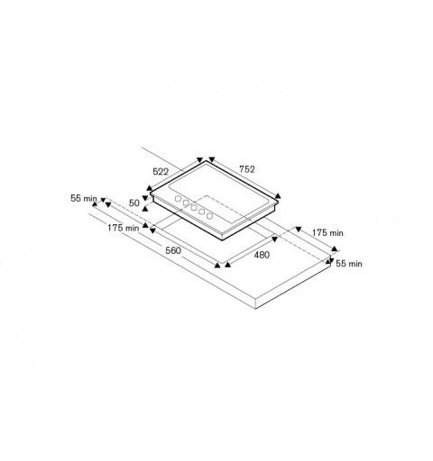 Bertazzoni La Germania P7101D9X 19 piano cottura Stainless steel Da incasso 75 cm Gas 5 Fornello(i)