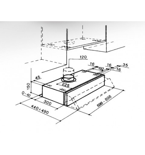 FABER S.p.A. PCH00 SRM AM26A Encastrada Acero inoxidable 370 m³ h D