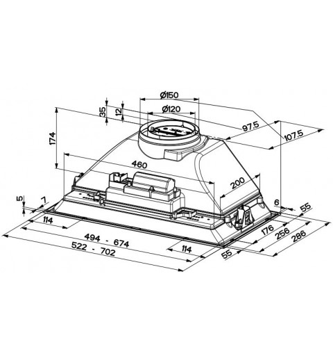 FABER S.p.A. Inka ICH SS A70 Built-in Stainless steel 390 m³ h B