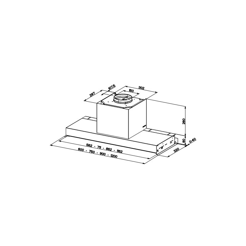 FABER S.p.A. In-Nova Zero Drip A90 Intégré Acier inoxydable 690 m³ h