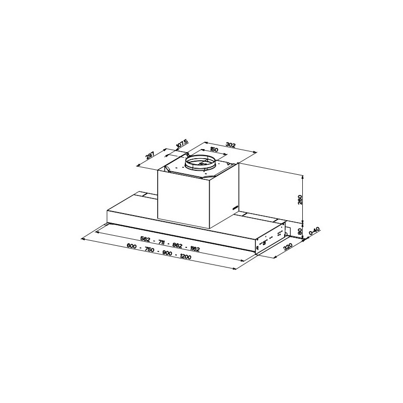 FABER S.p.A. In-Nova Zero Drip A60 Built-in Stainless steel 690 m³ h