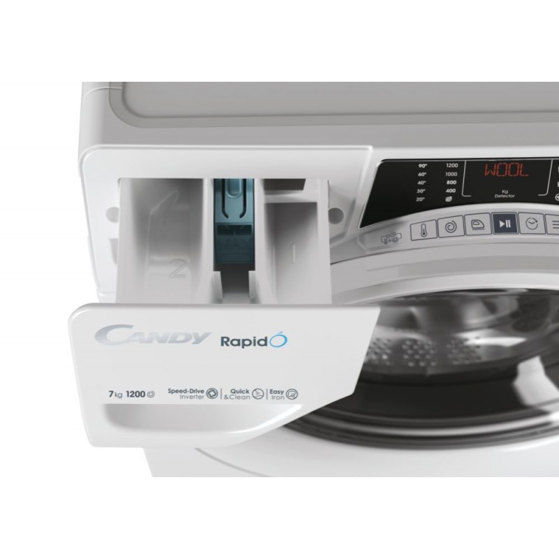 Candy RapidÓ RO41274DWMST 1-S lavadora Carga frontal 7 kg 1200 RPM A Blanco